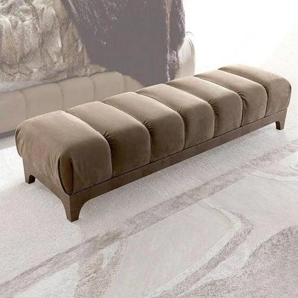 Velour velvet fabric bench