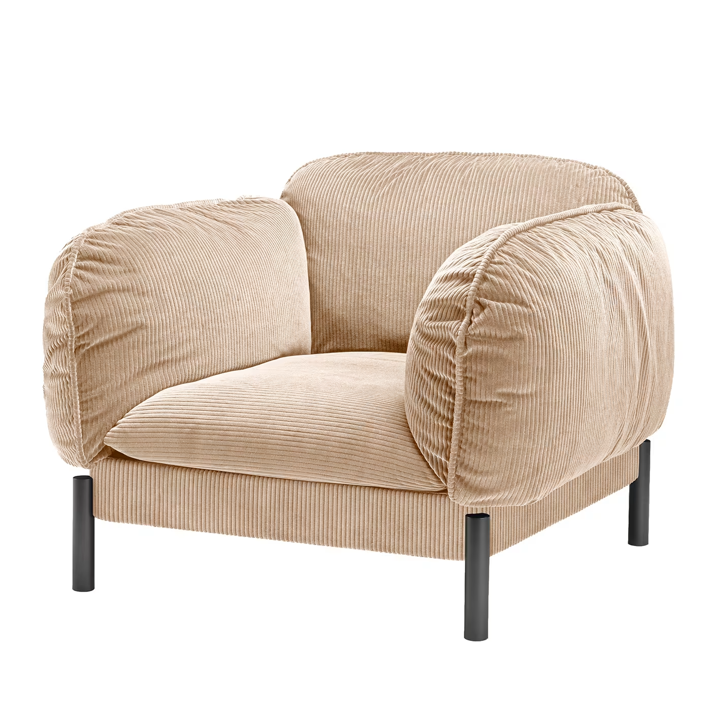 Tarantino beige velvet armchair