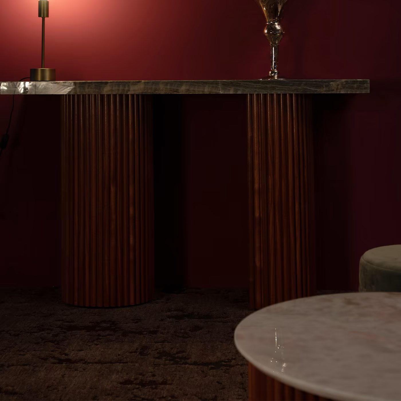 Alchimia aral tiger gray onyx console