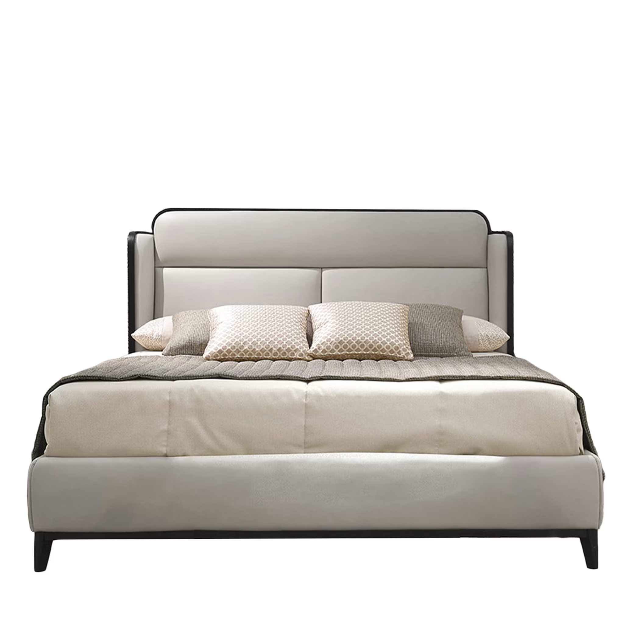 Grey leather bed