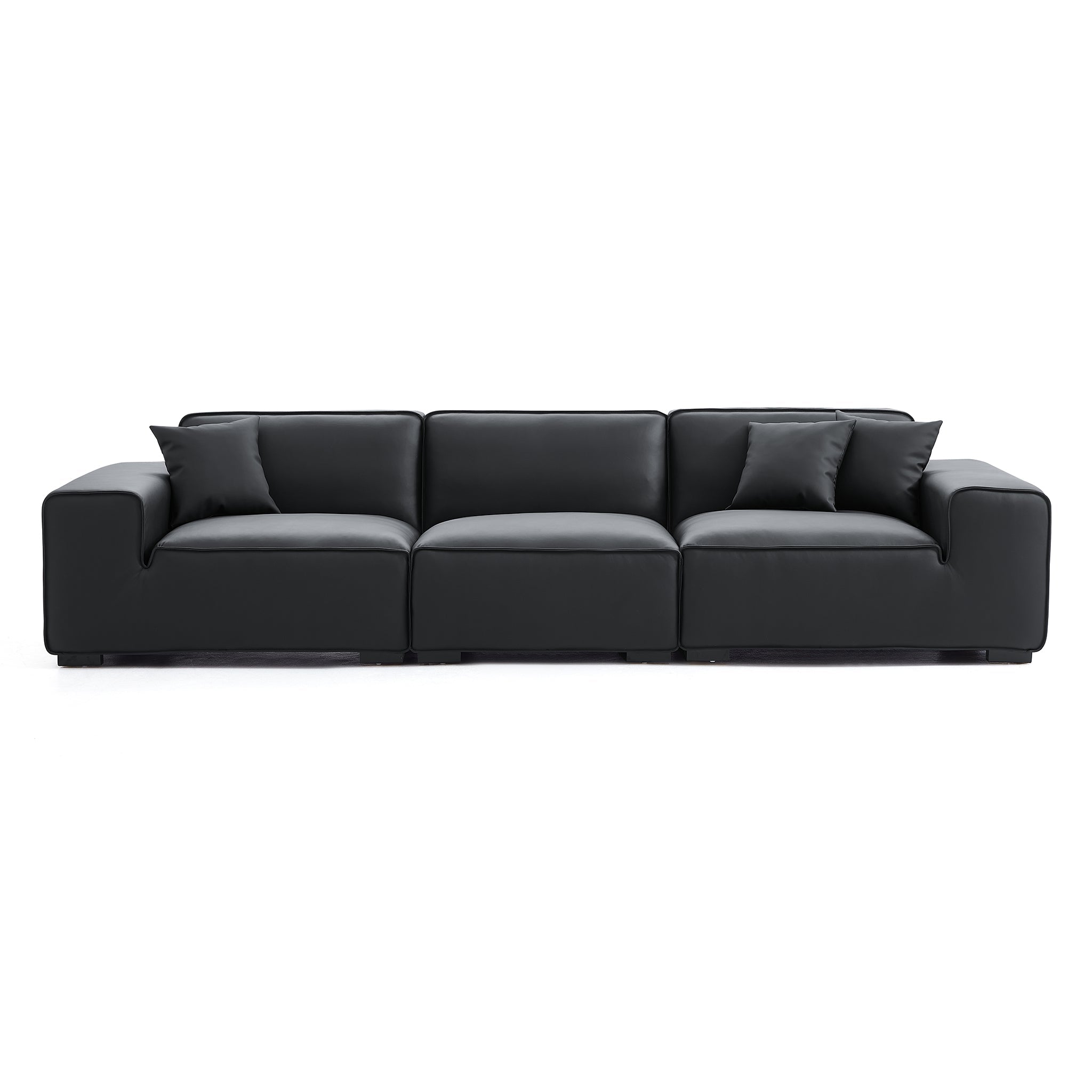 Premium Black Leather Sofa Modern Elegance Redefined