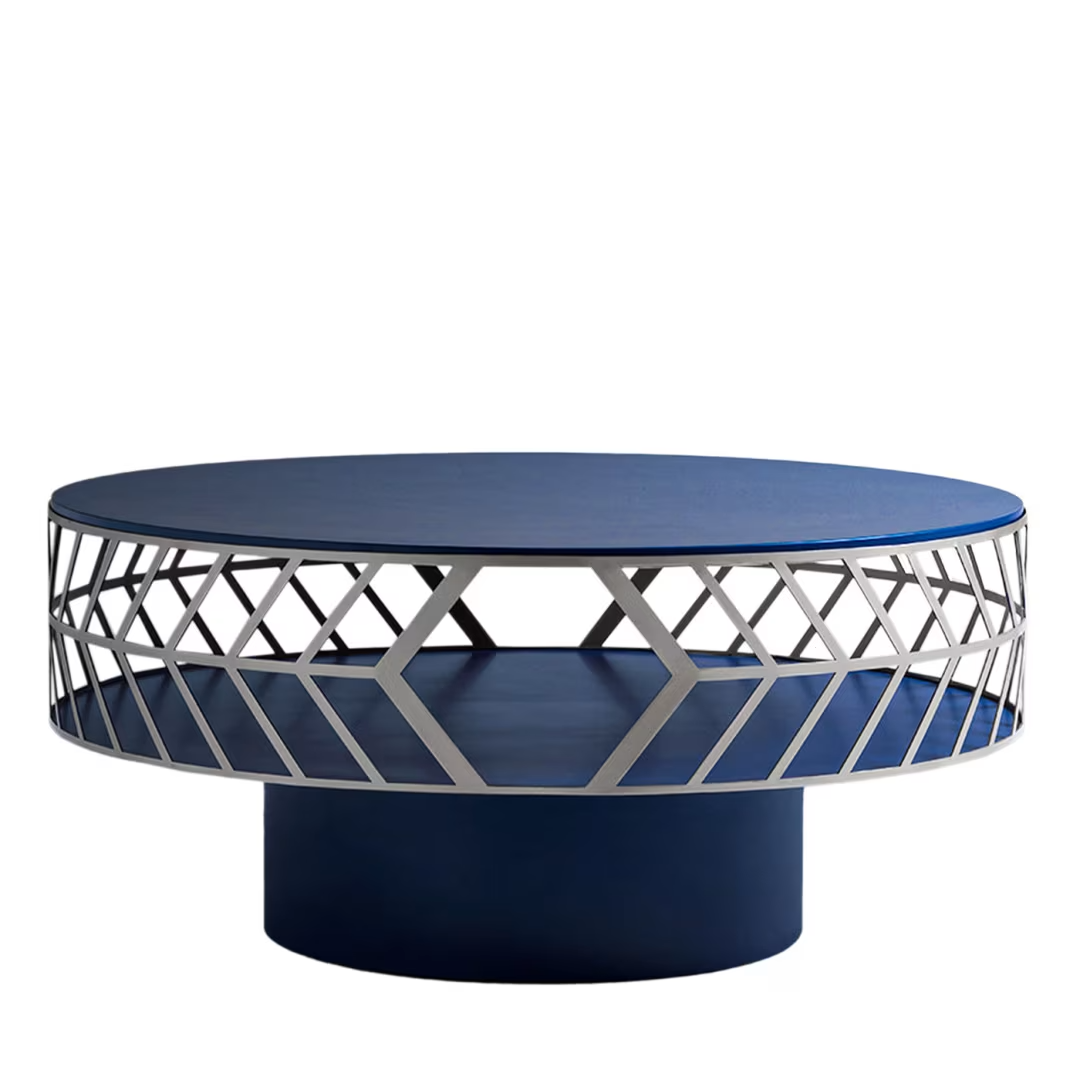 Lok round blue coffee table