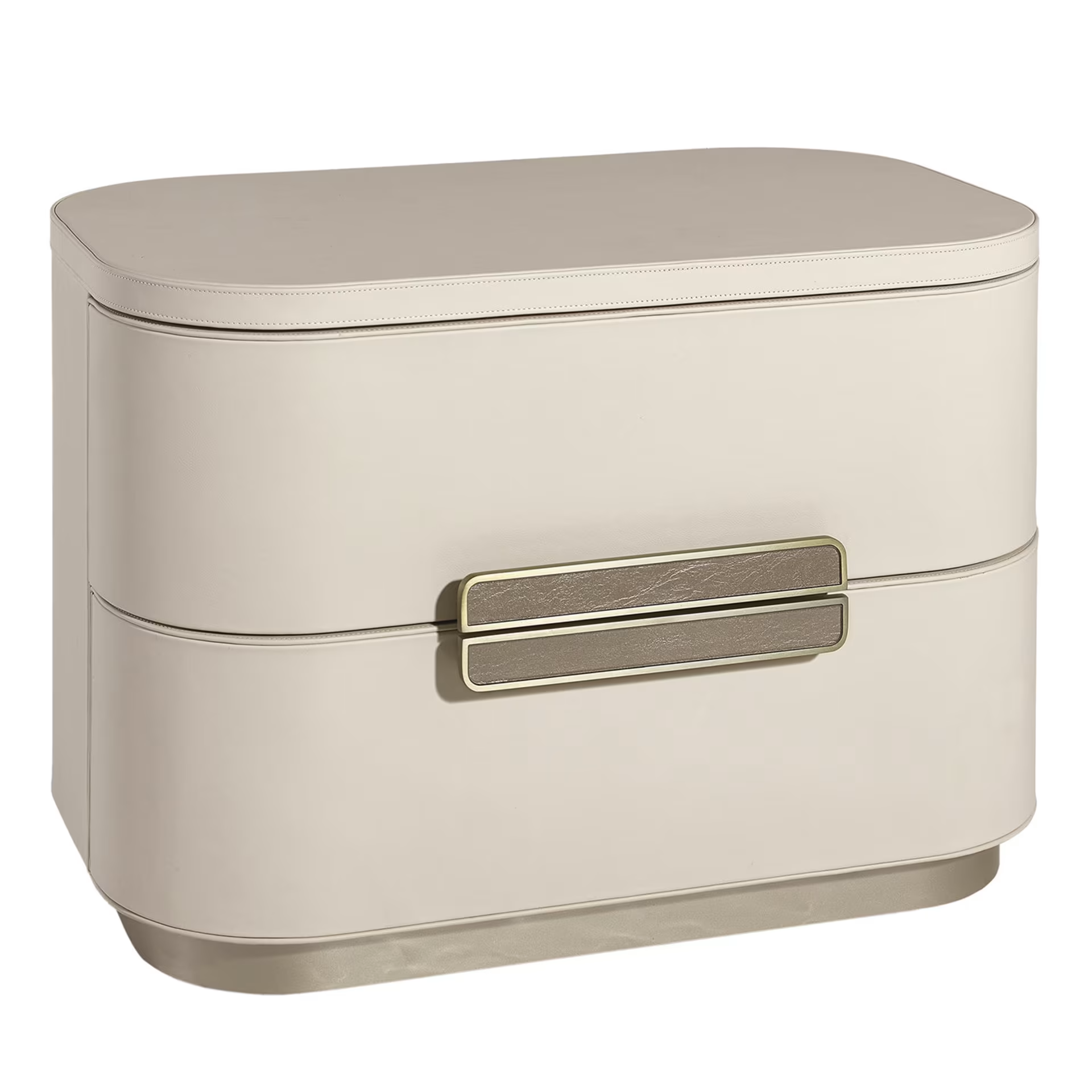 Amidele beige leather nightstand