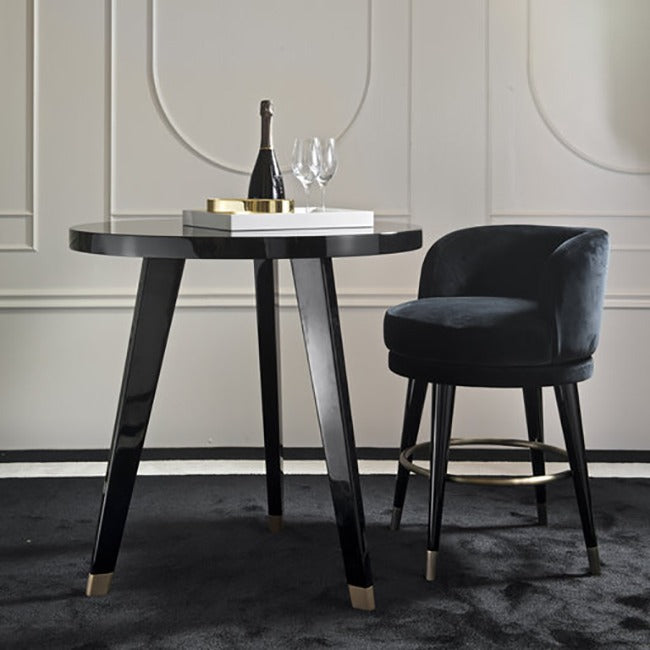 Isidoro black swivel bar stool