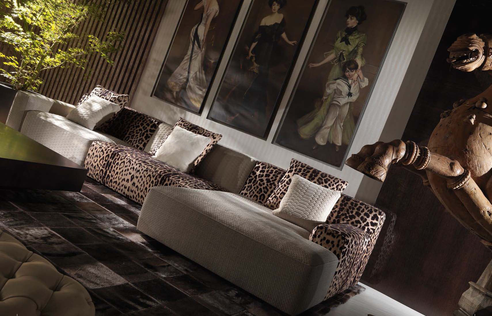 Luxury Modular Sofa in Leopard Style