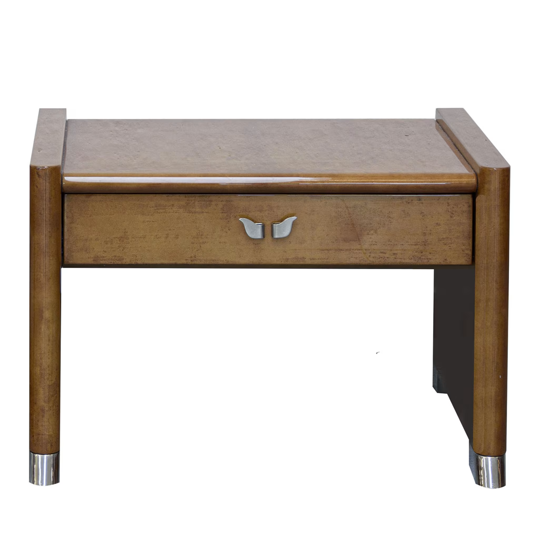 Vintage goatskin bedside table