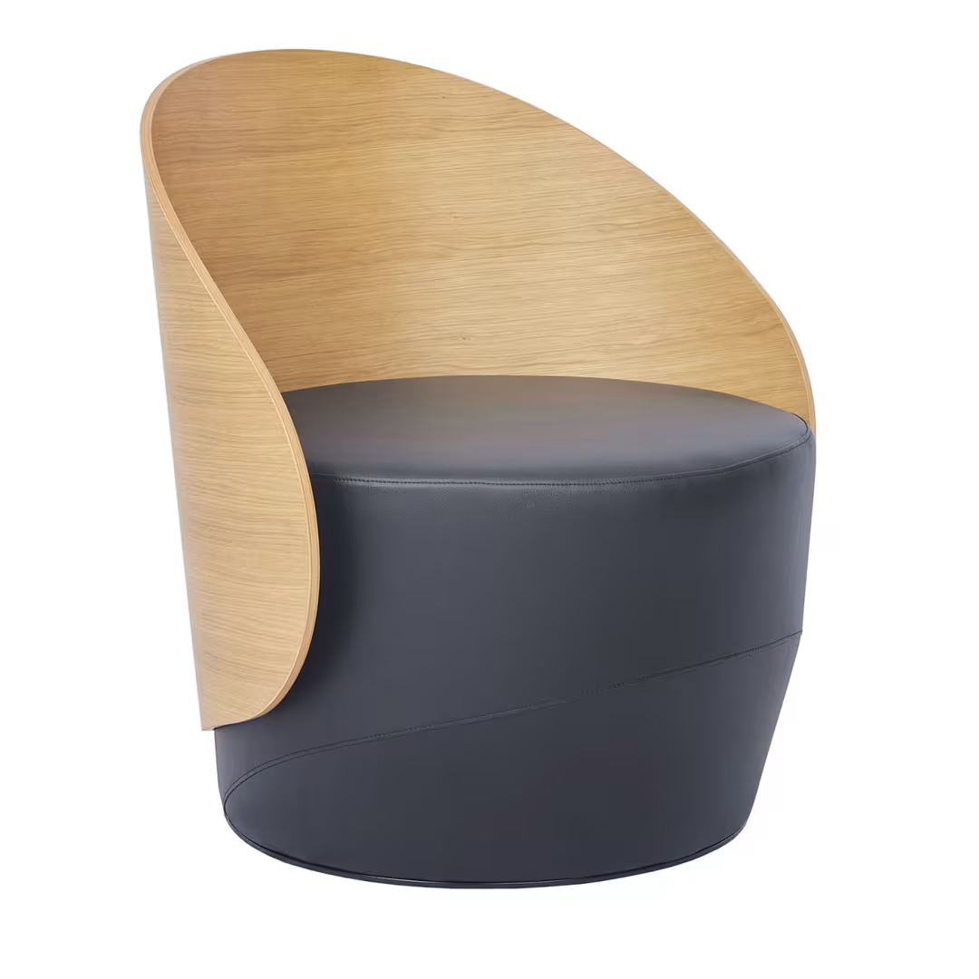 Ohr oak black swivel armchair