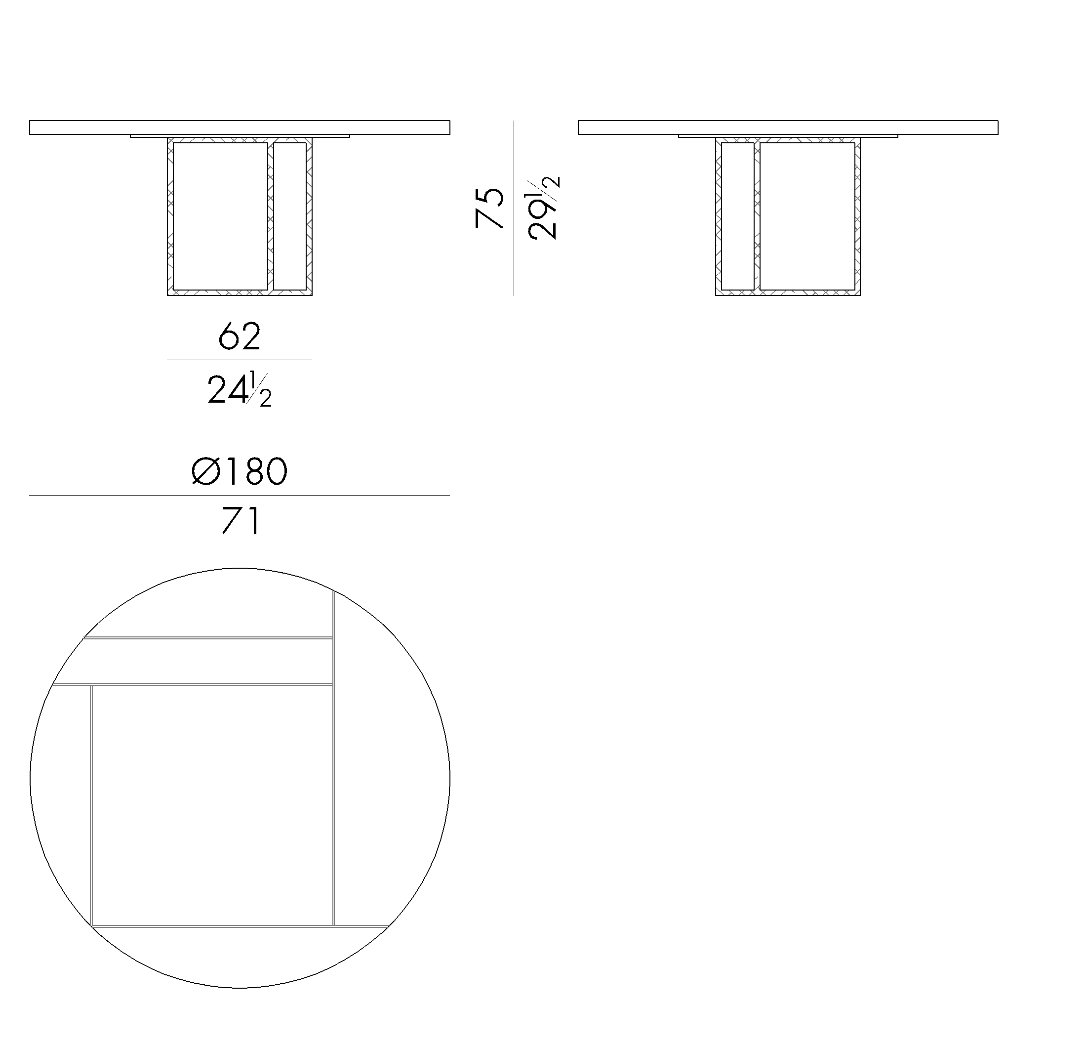 Luxury Round Metal Base Table
