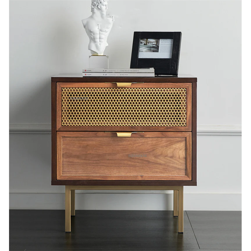 Sleek Metal-Leg Nightstand