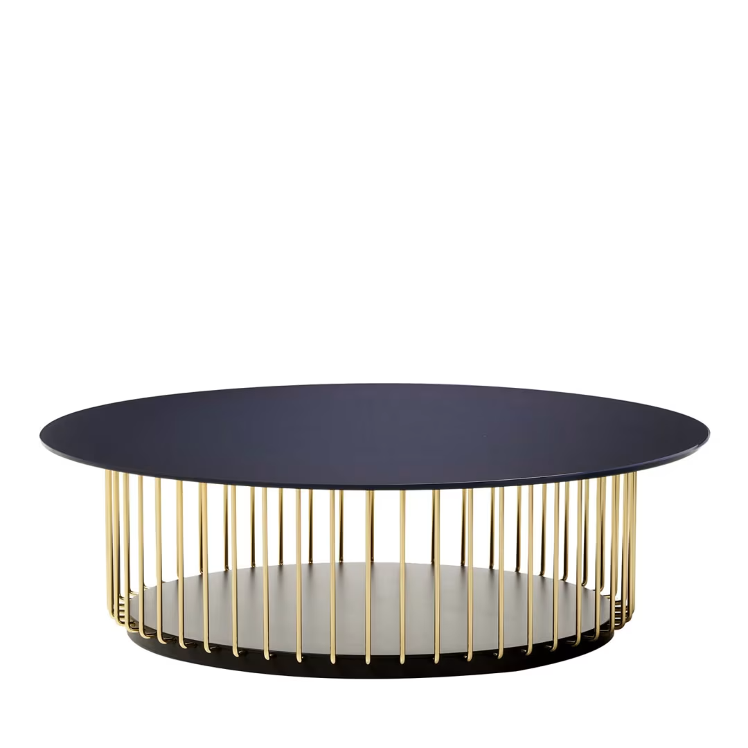 Etan blue and golden coffee table
