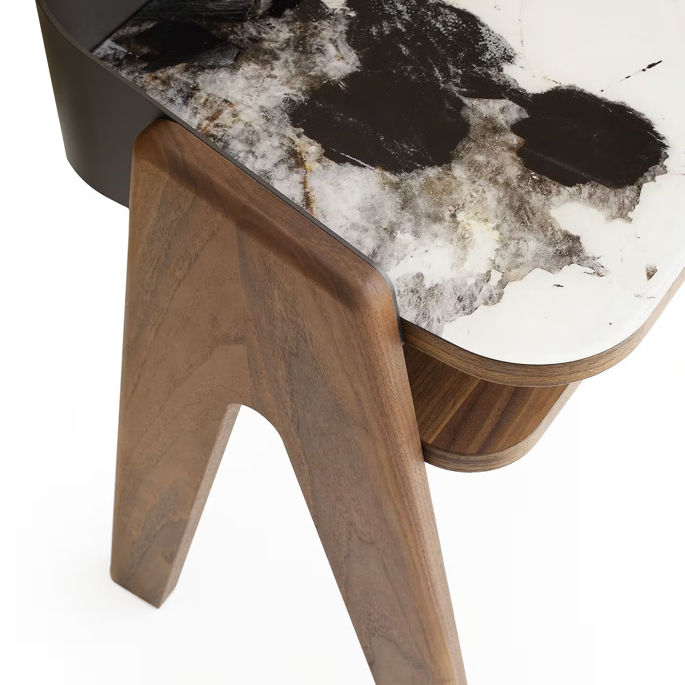 Bavero trinity white marble-effect nightstand