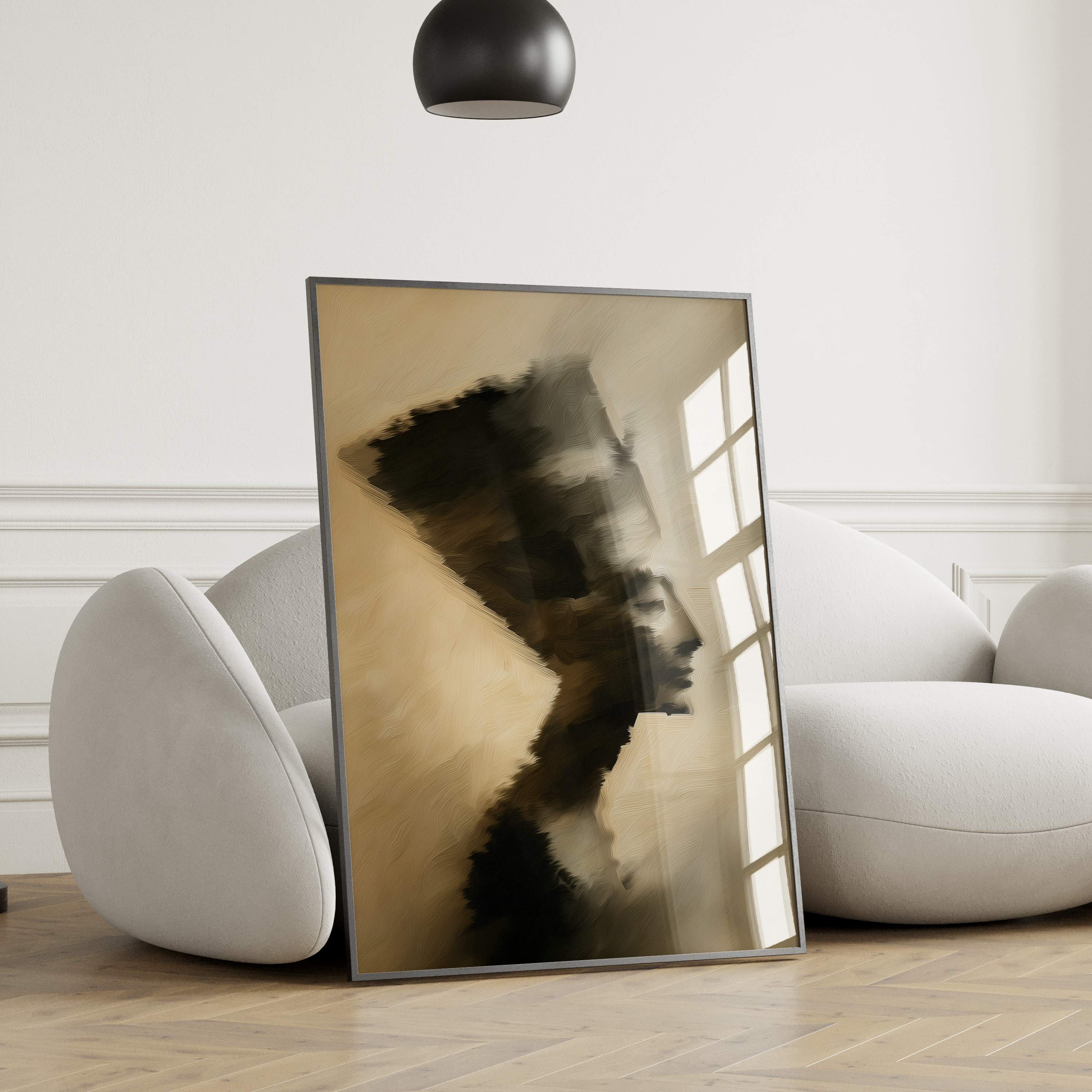 Silent Legacy Minimalist Nefertiti Silhouette Art