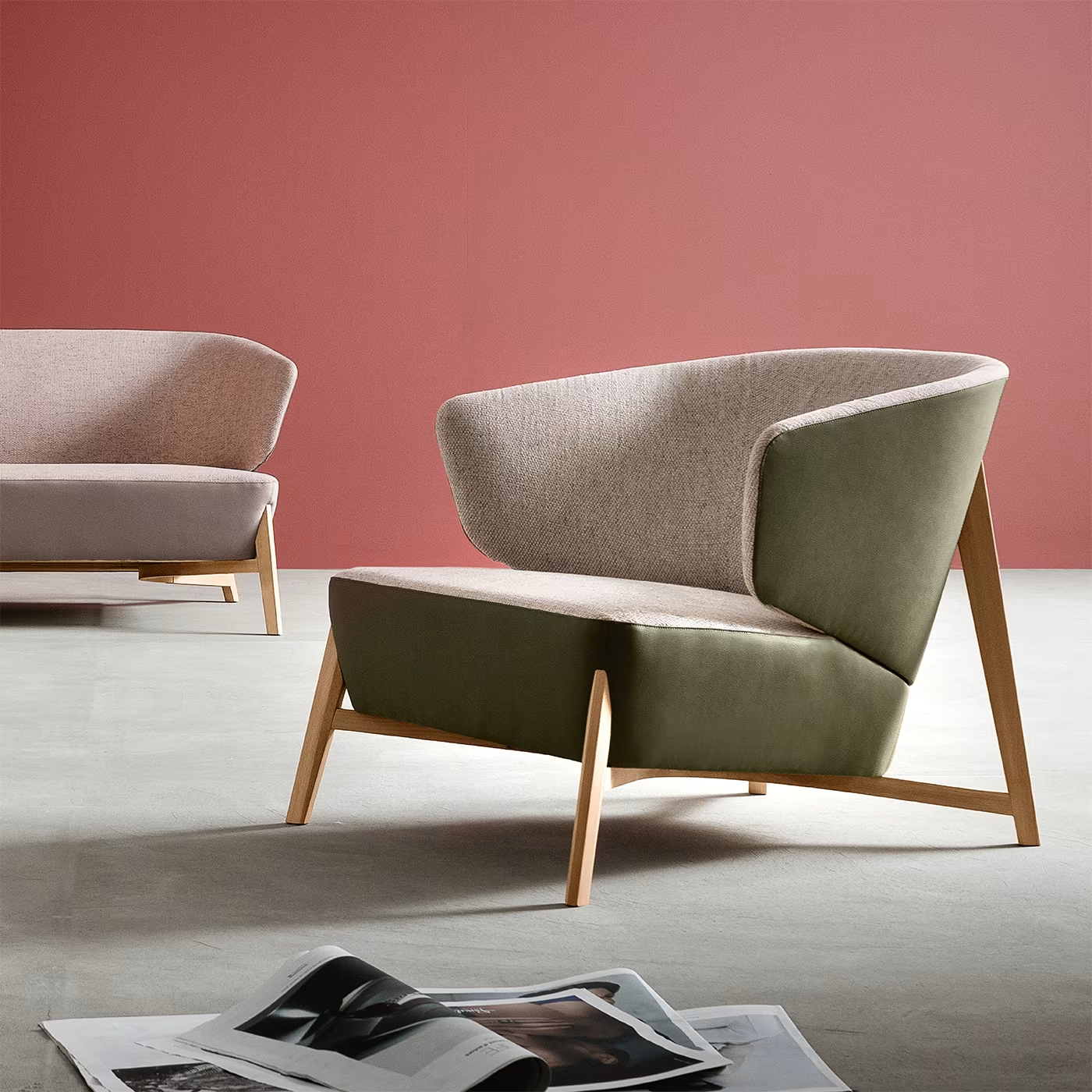 Arsenale green and gray armchair