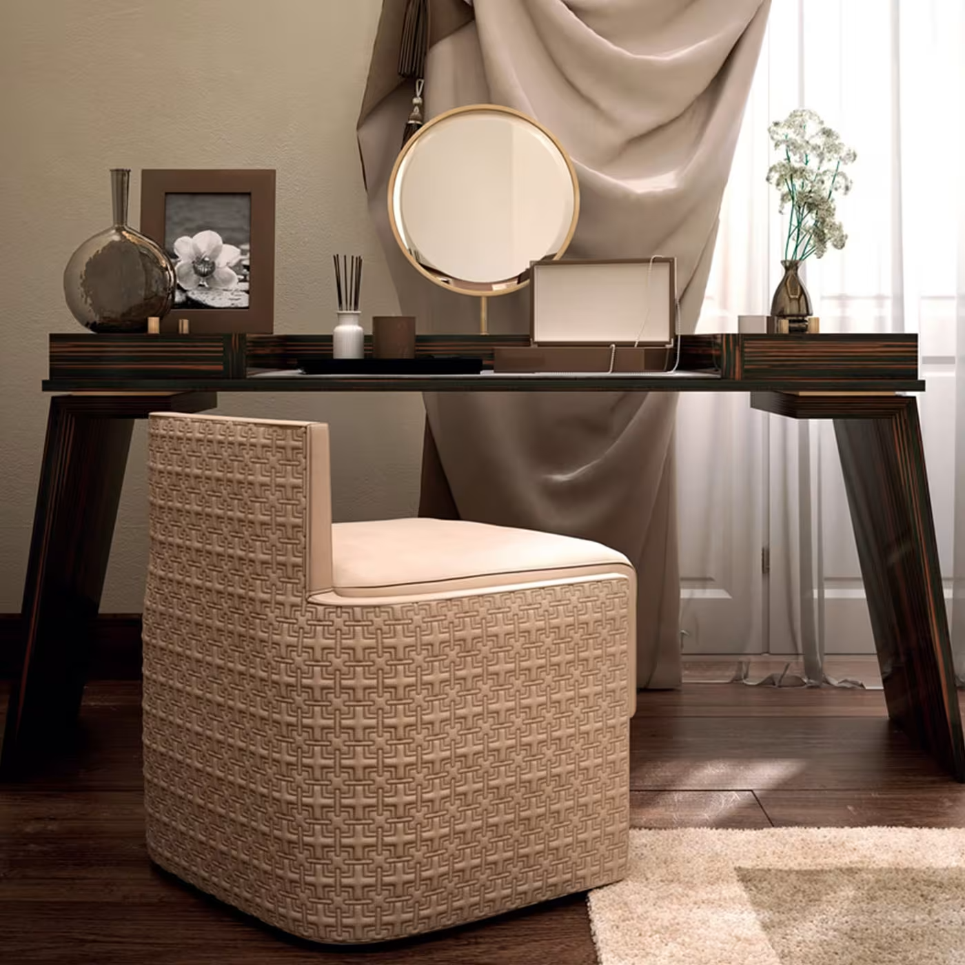 Hamptons wood vanity table