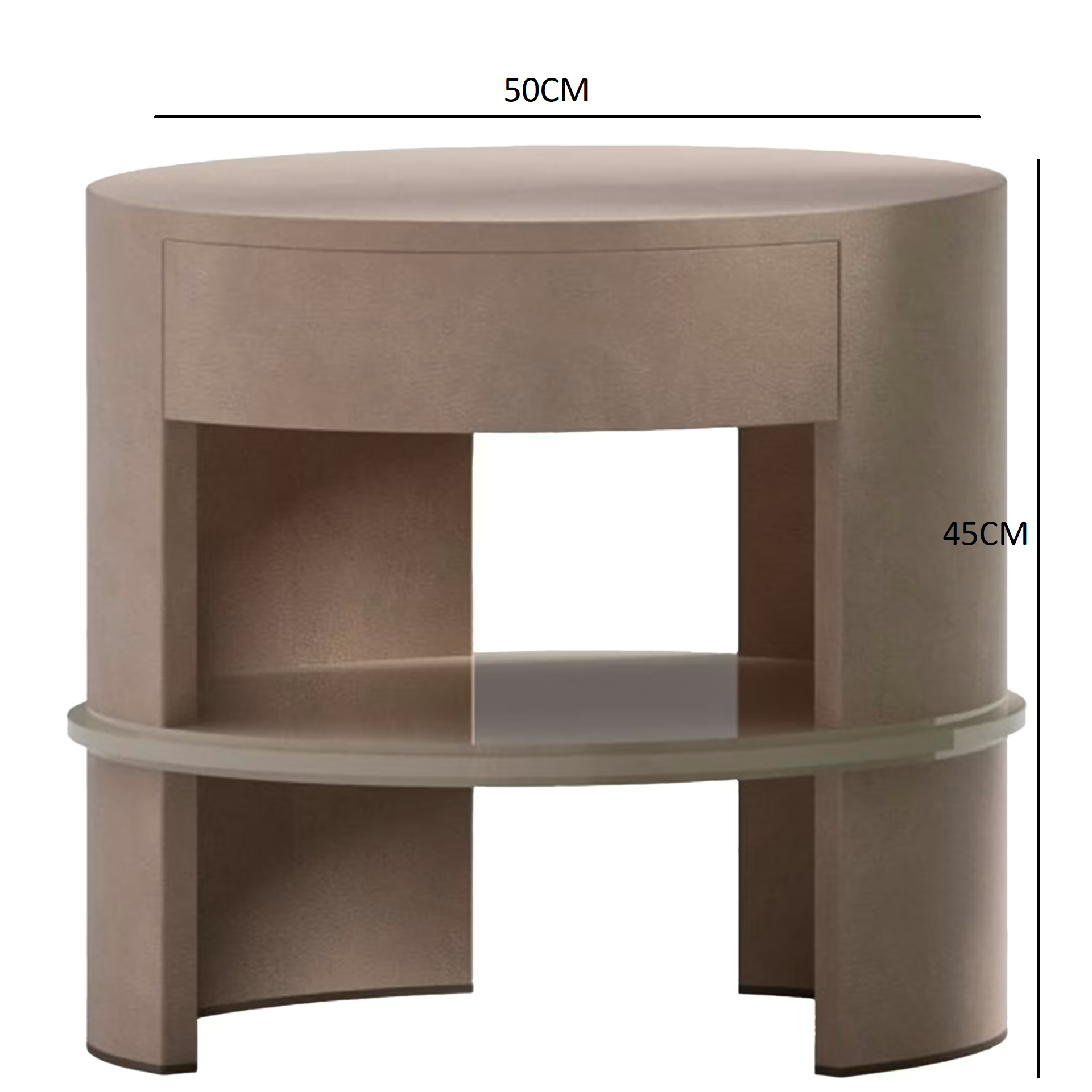 Brown leather nightstand