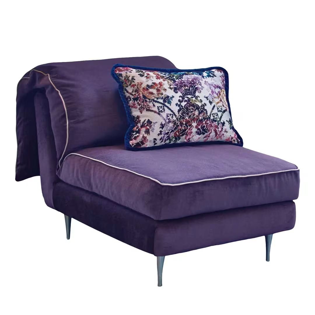 Casquet mini in deep purple velvet daybed