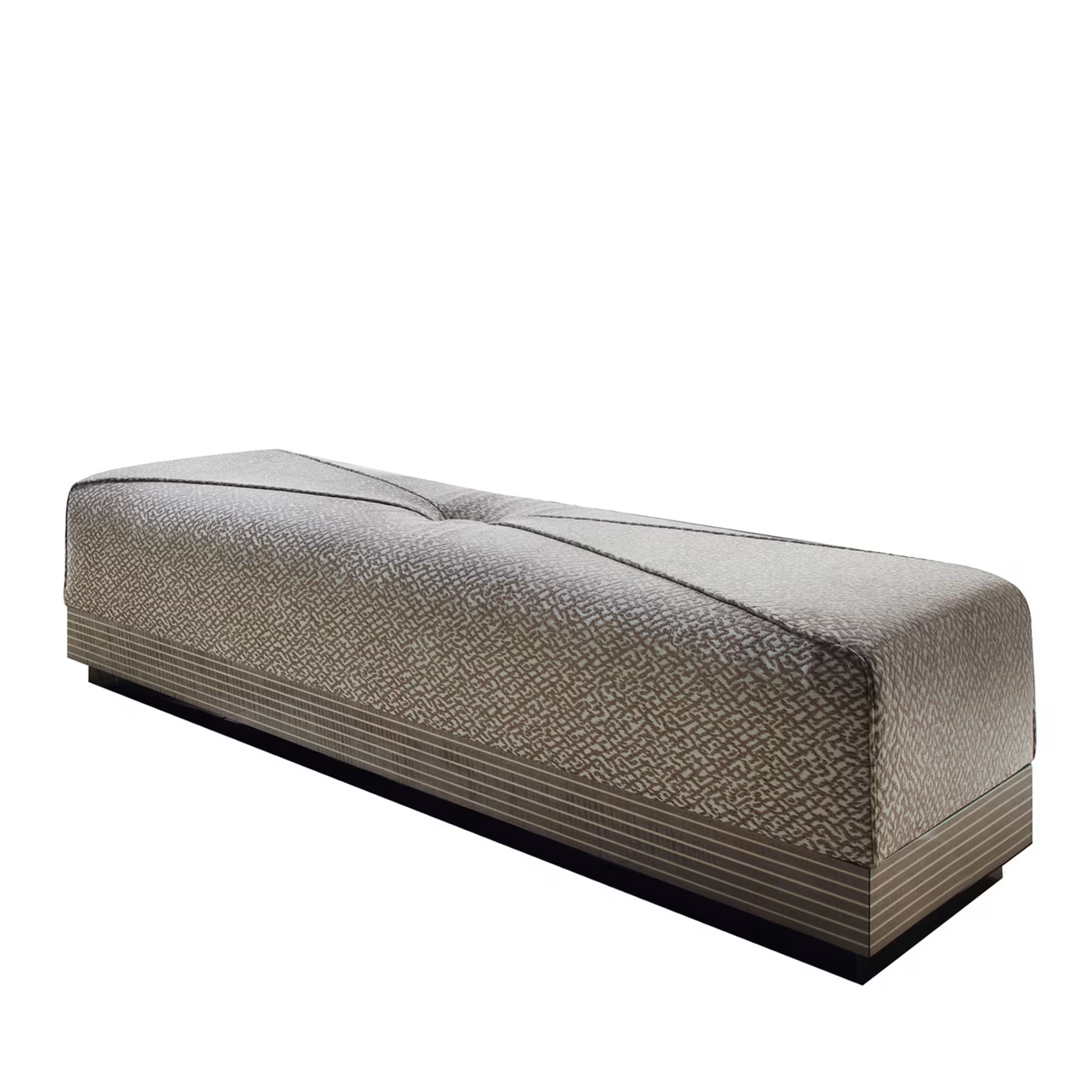 Beige velvet leather bench