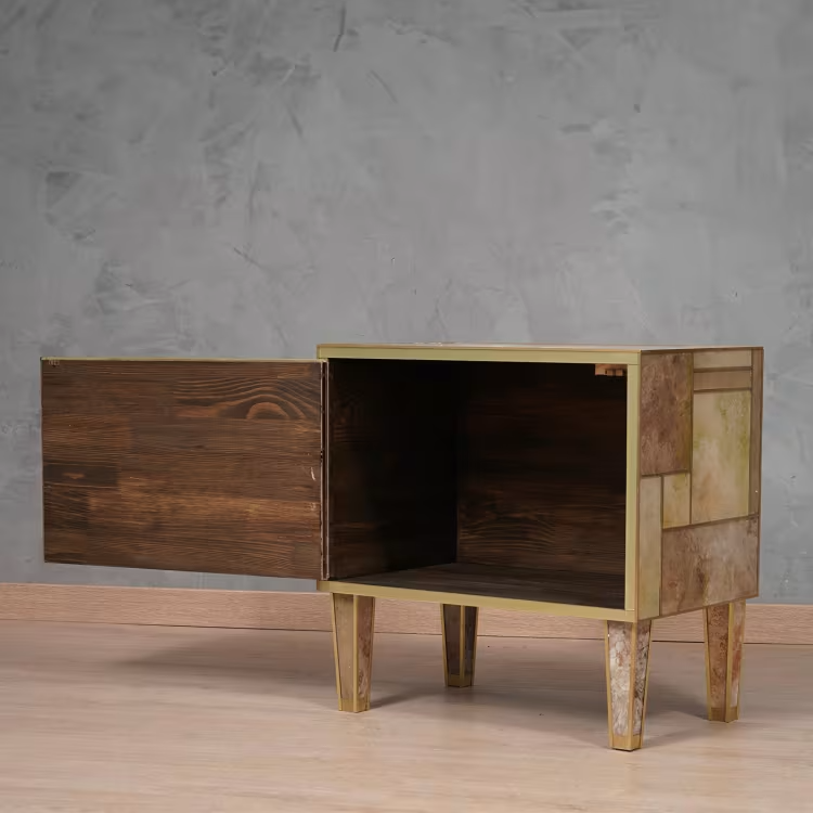 Stone-effect nightstand