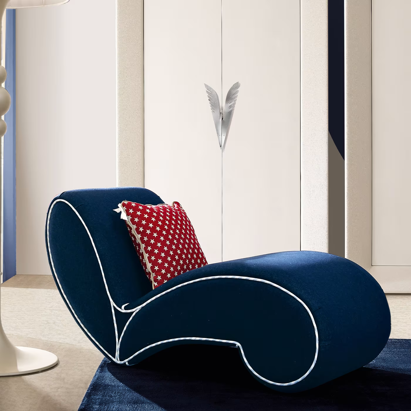 Jn 122 denim chaise lounge