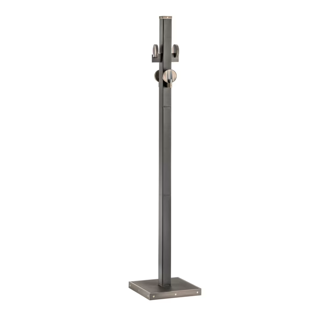Brown leather coat stand