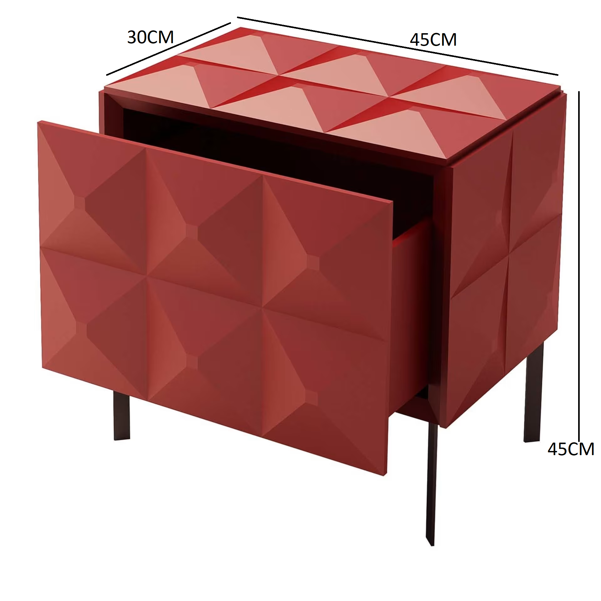 Belmondo bedside table red