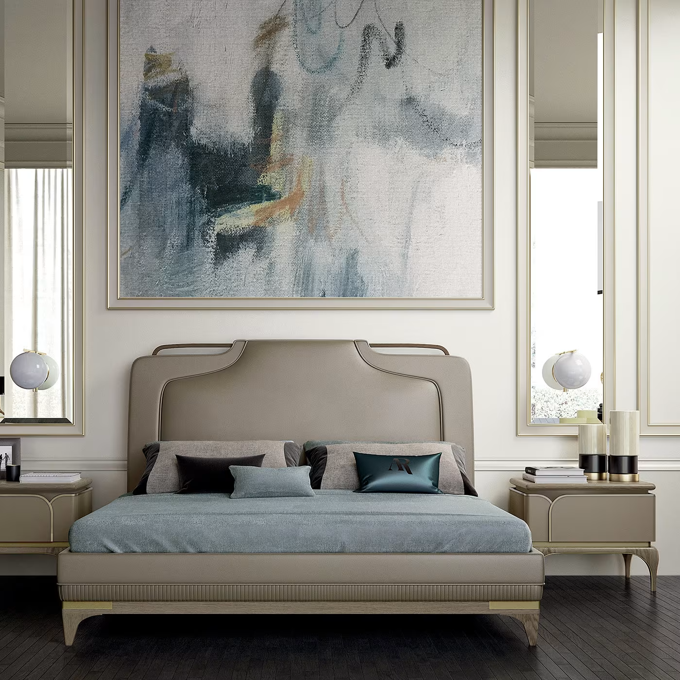 Ash wood bedside table