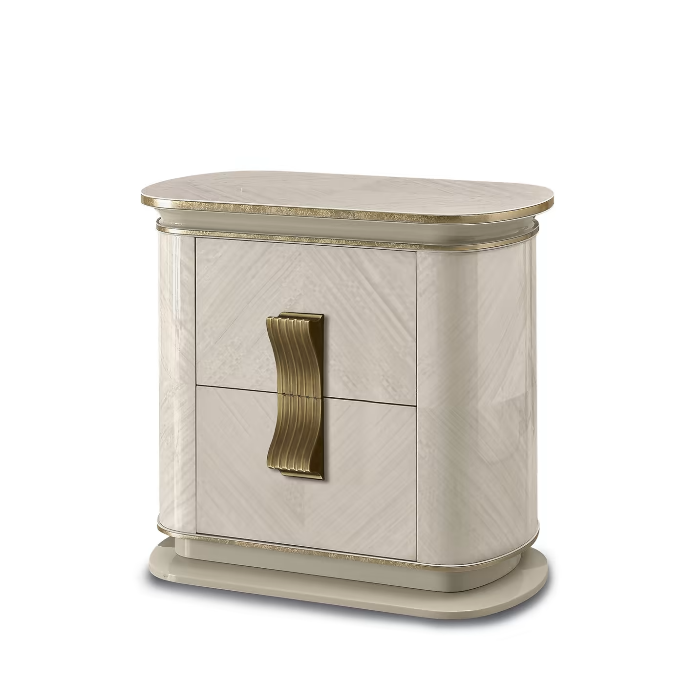 White and gold bedside table