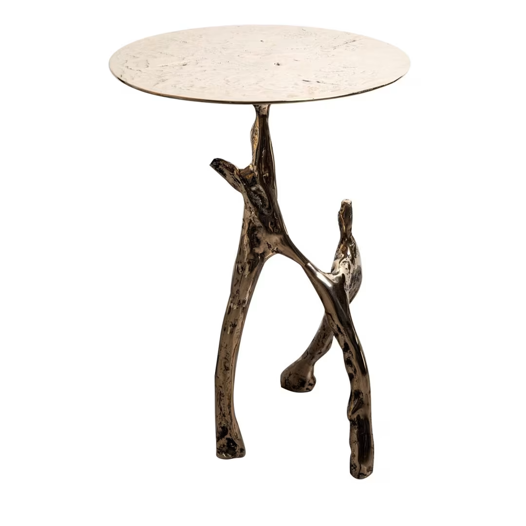 Cast bronze scultura side table