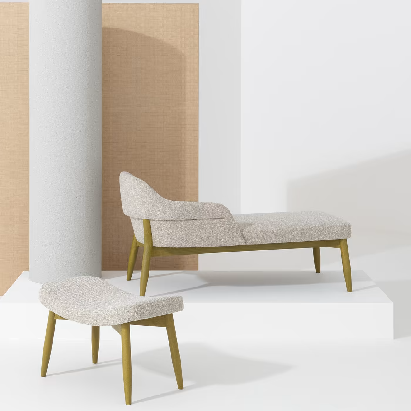 Spy 664 beige chaise longue