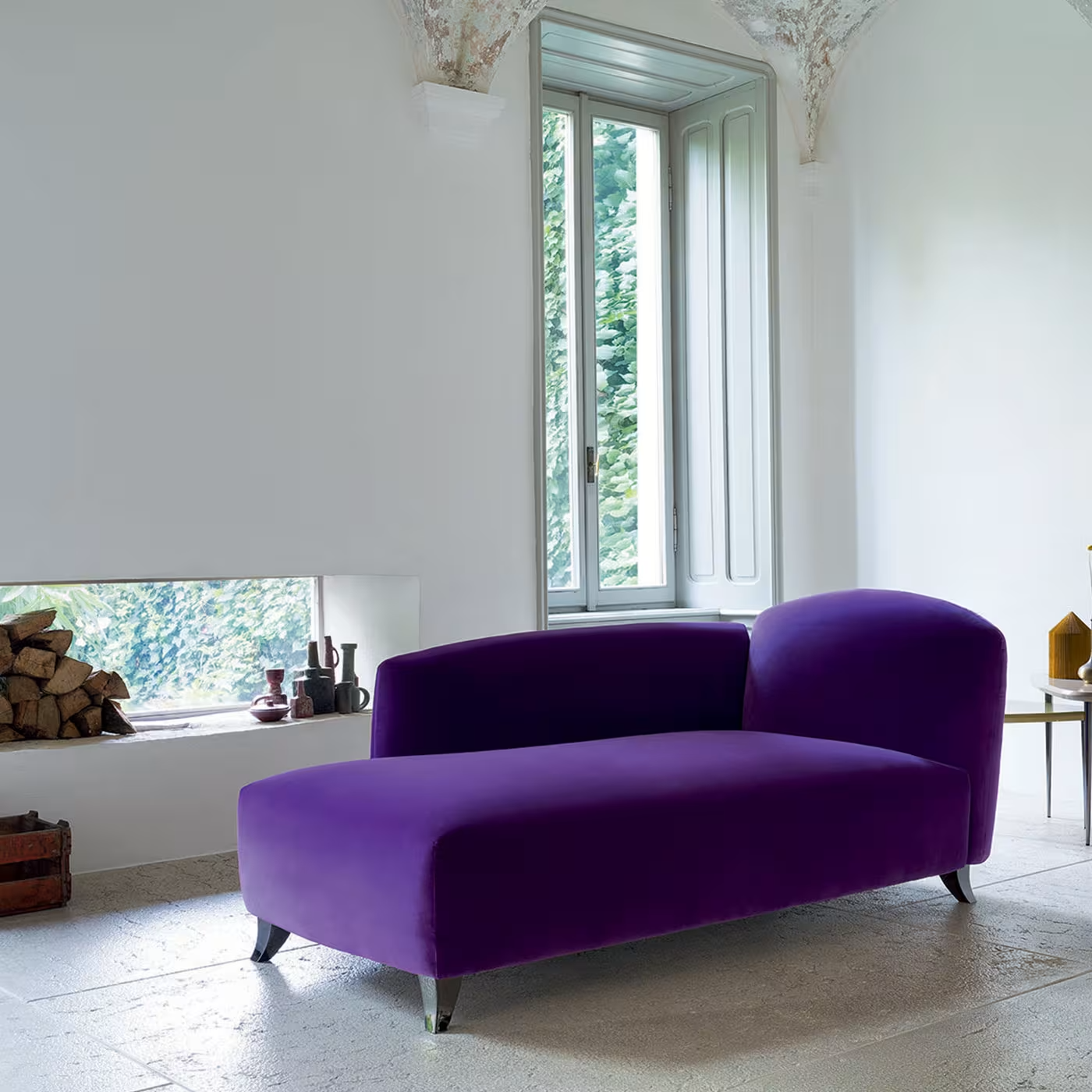 Tokyo velvet chaise longue sofa