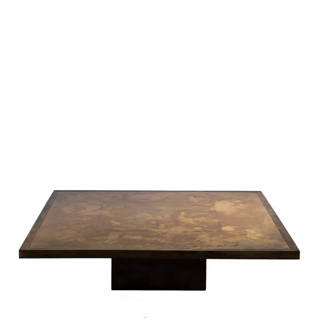 The bronze coffee table