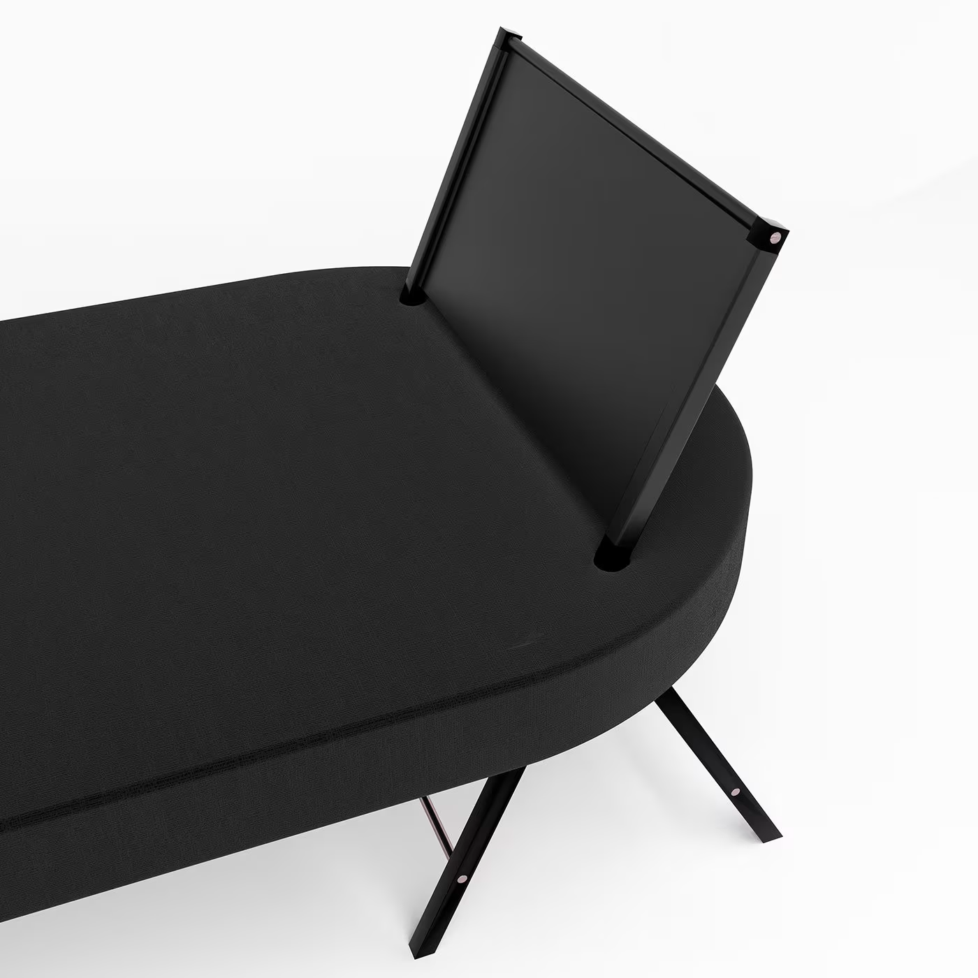 Black leather double daybed