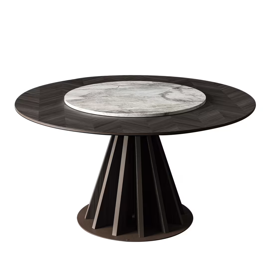Round inlaid dining table