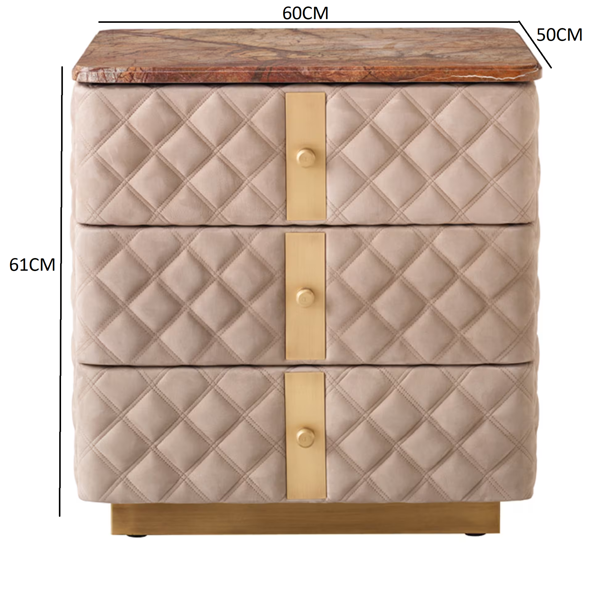 Alfred 3-drawer nightstand