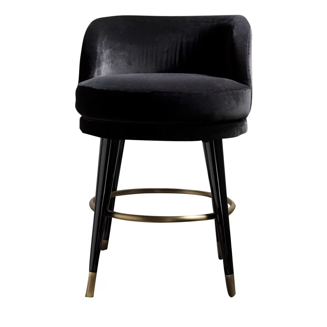 Isidoro black swivel bar stool