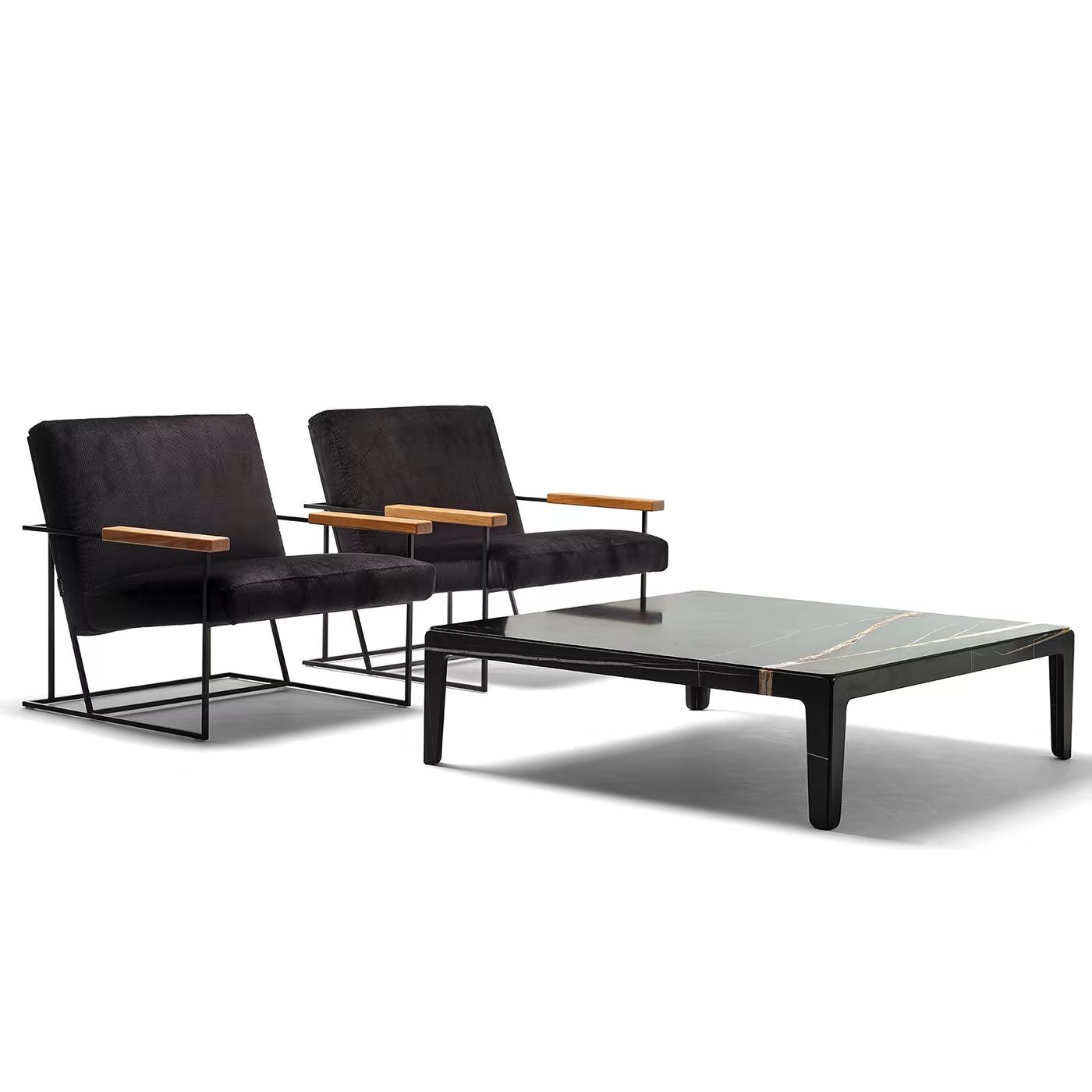 Rock sahara noir marble coffee table