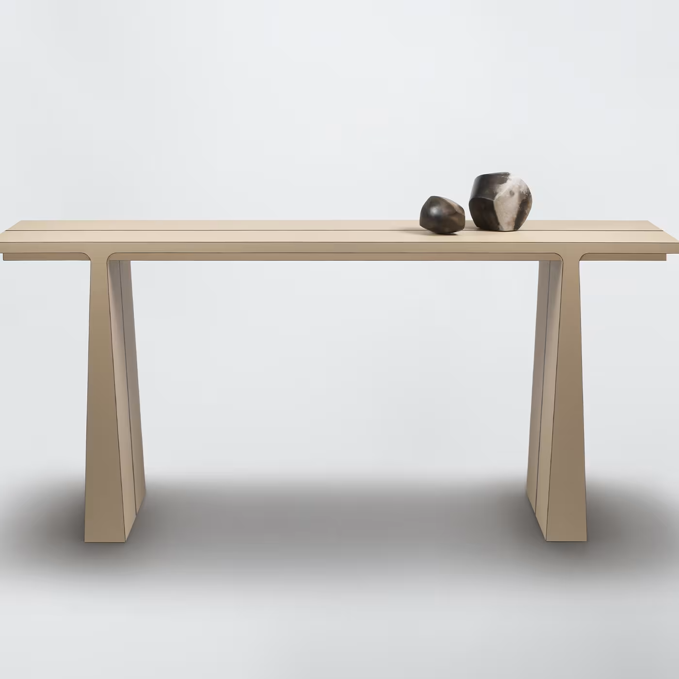 كونسول من الجلد باللون البيج