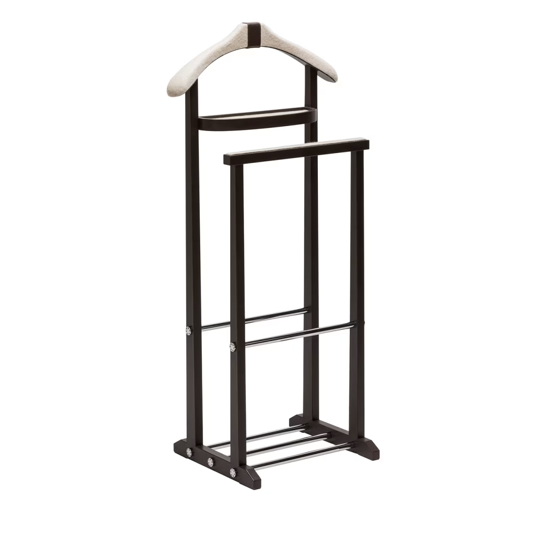 Edoardo brown leather and cashmere valet