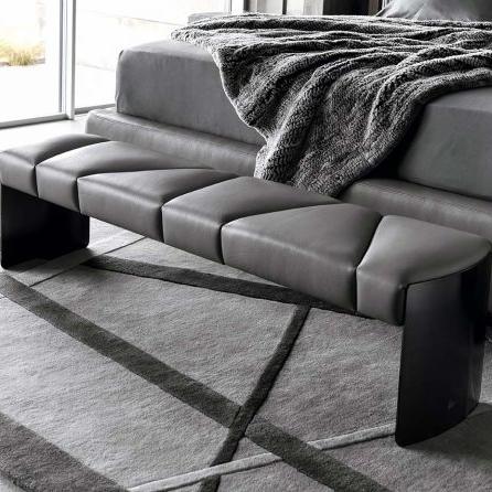 Mirage gray leather bench