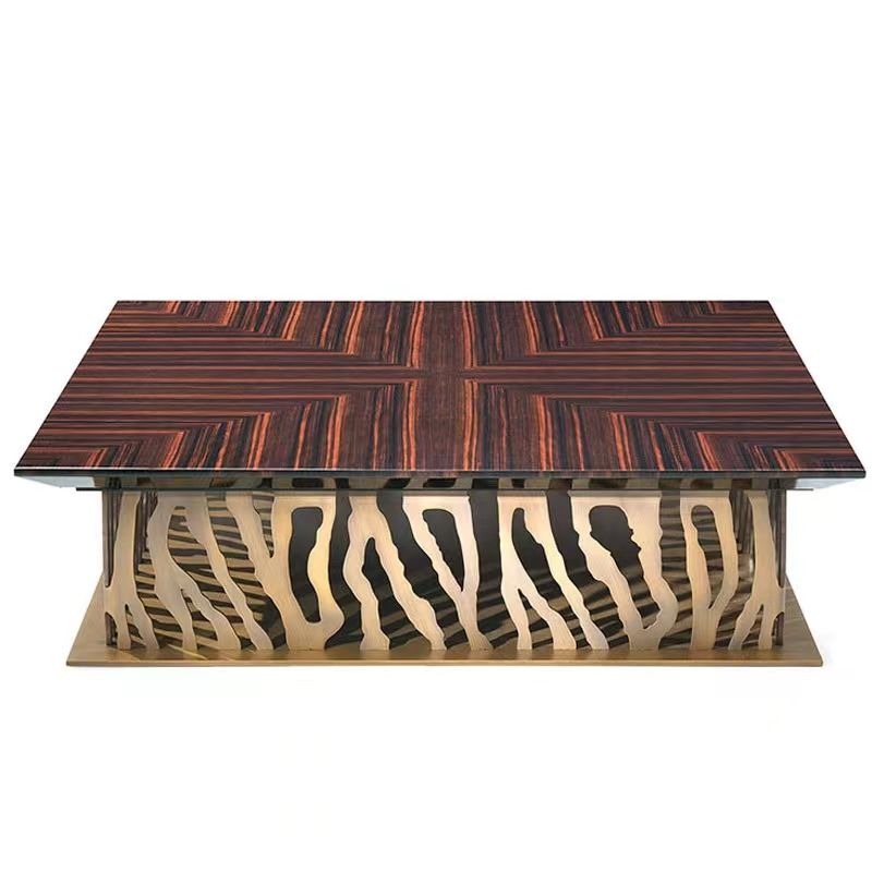 Zebra Line Center Table and Side Table