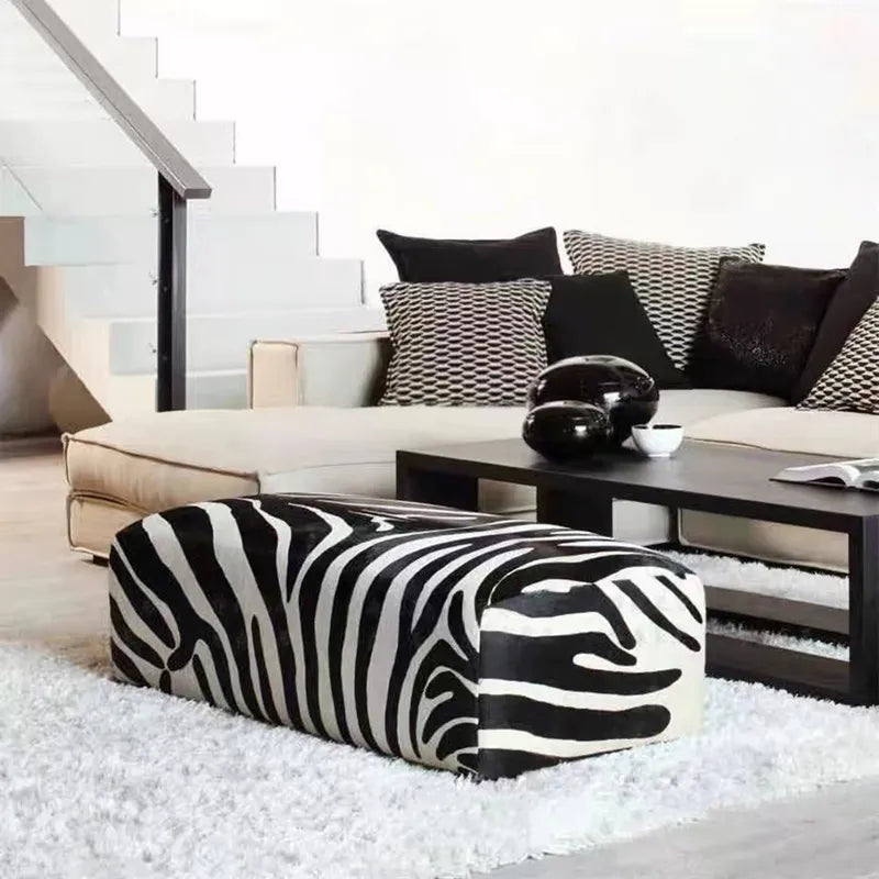 Zebra Luxe Floor Bench