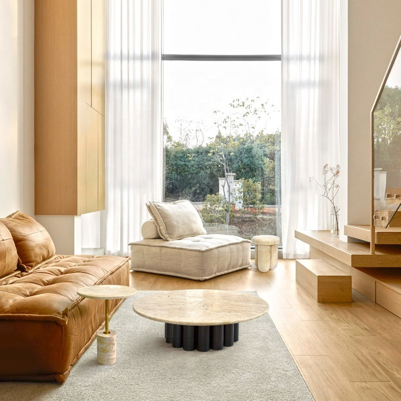 Marble-Top Modern Coffee Table