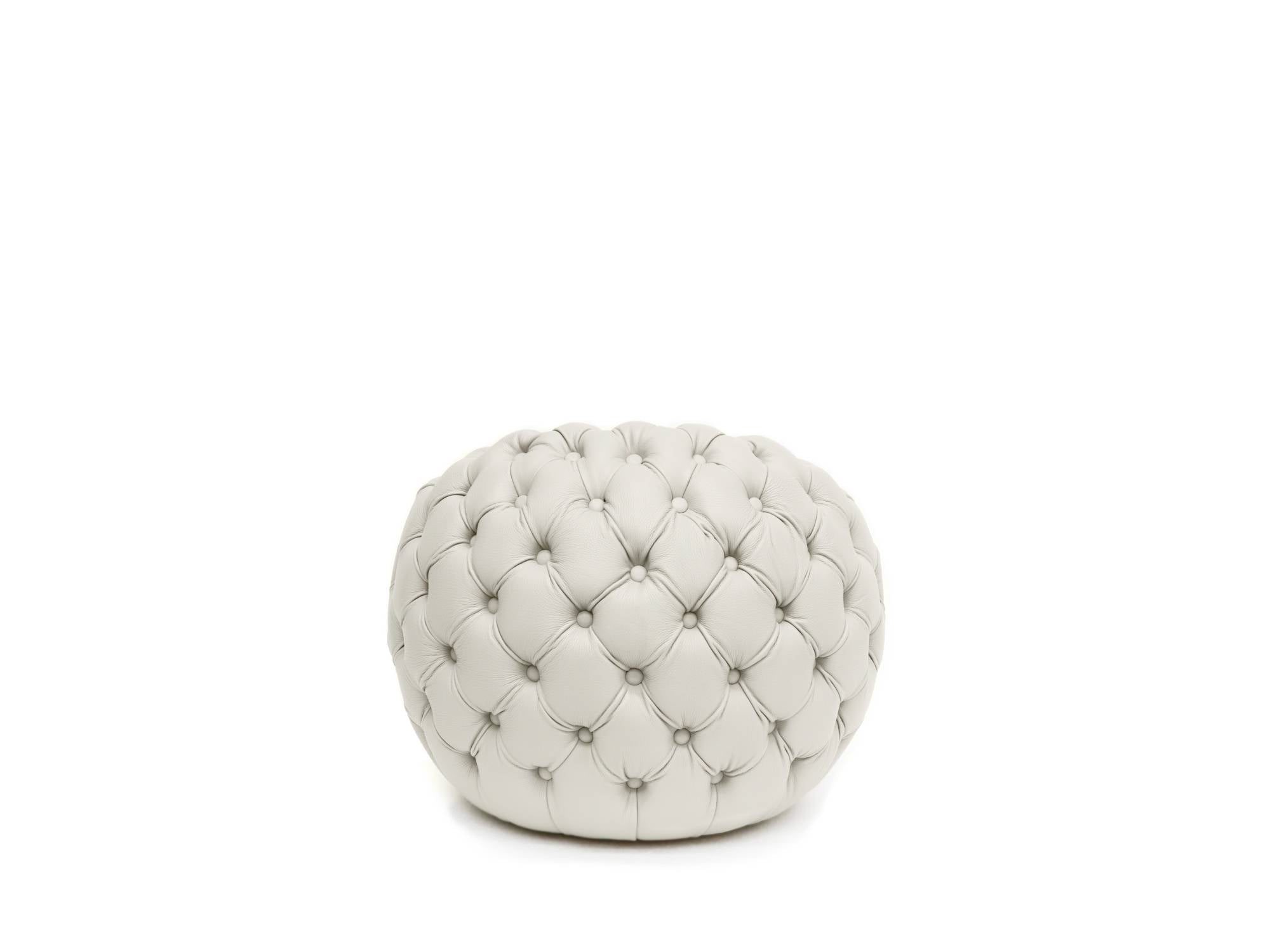 Leather Pouf with Stylish Design