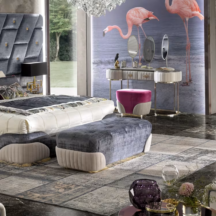 Crystal Upholstered Bench