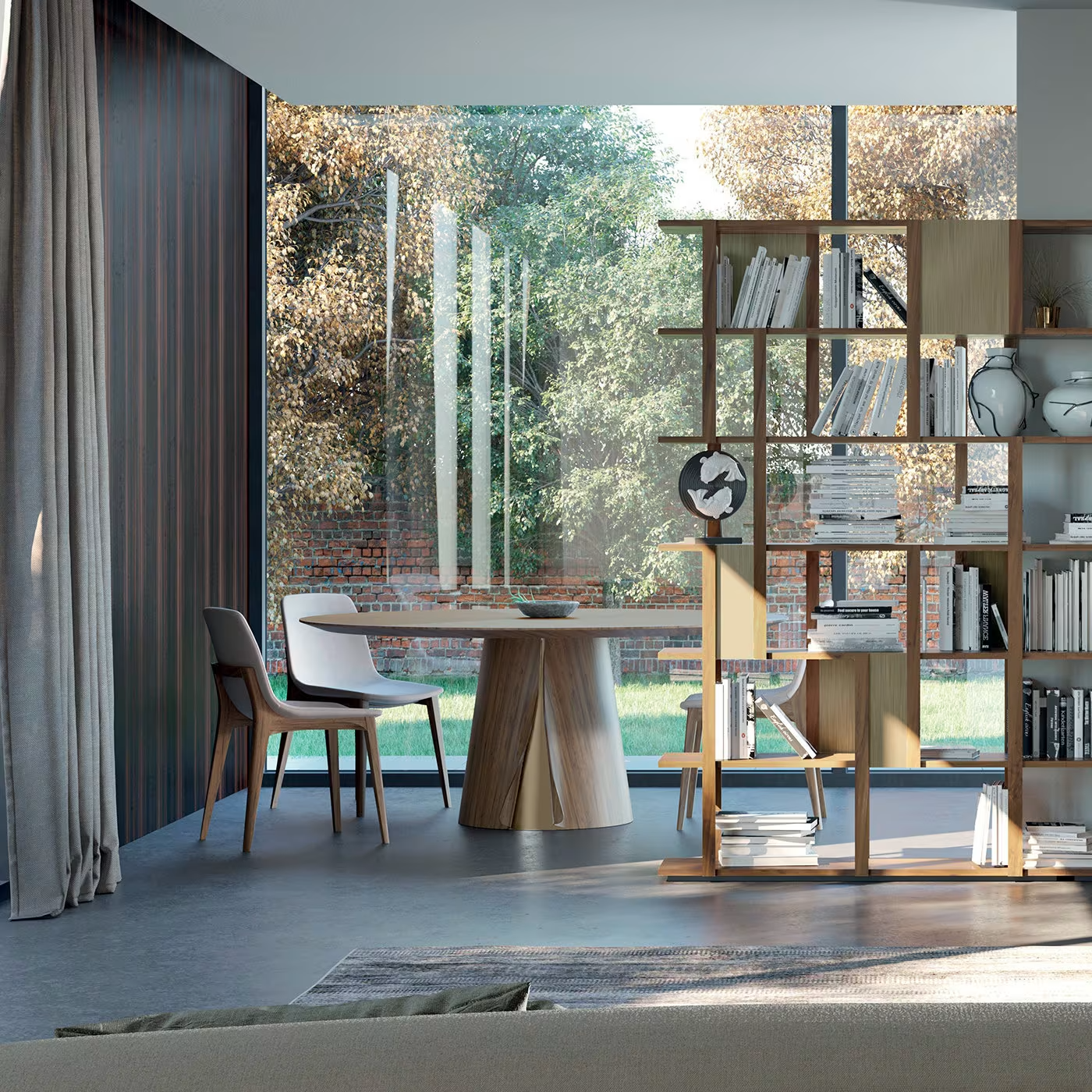 Shell round dining table