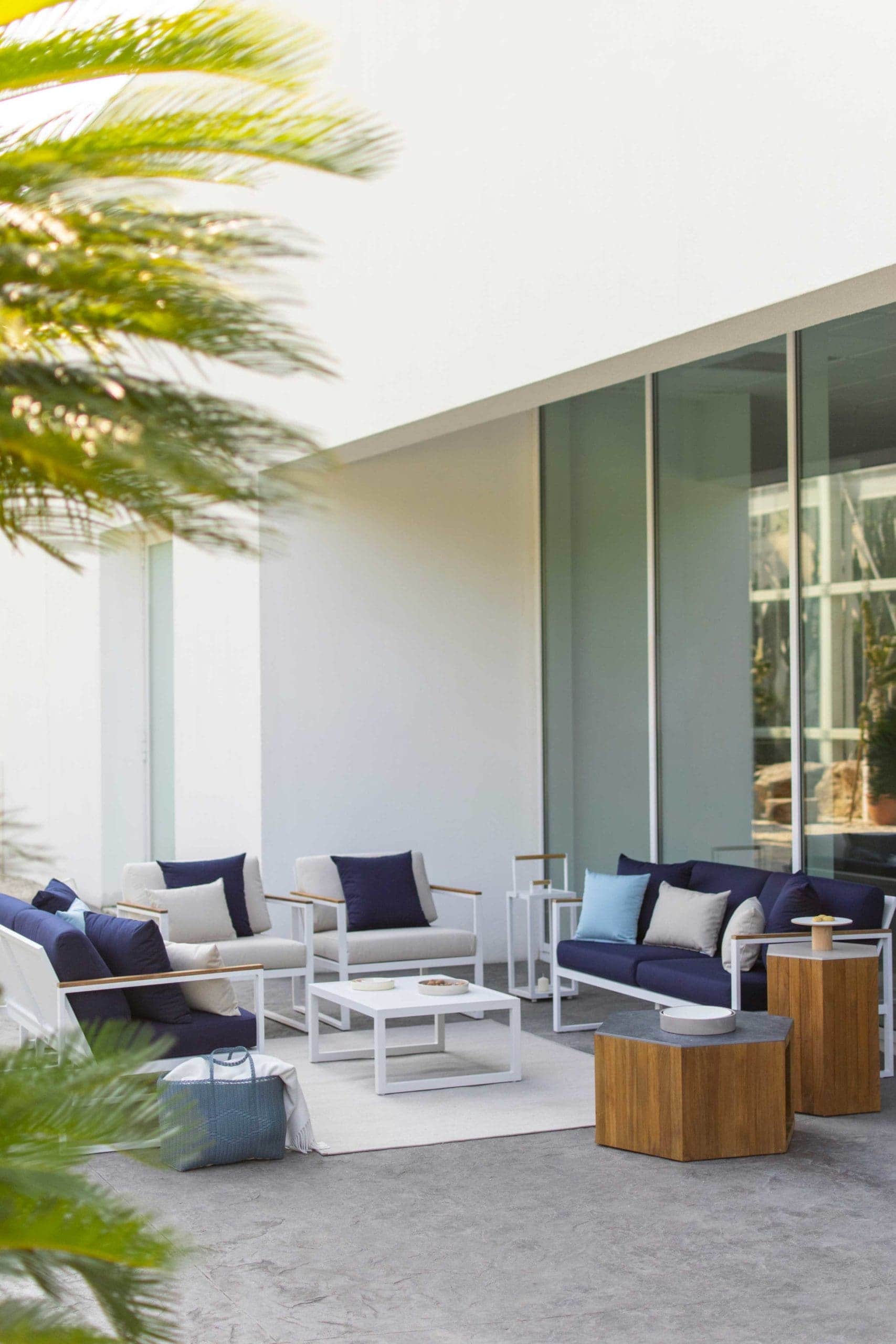 Tavolo Outdoor Coffee Tables in White Metal