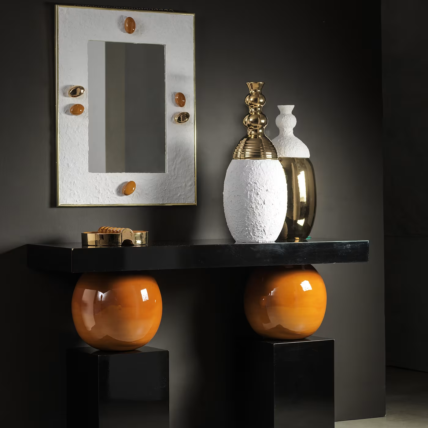 Majolica console table