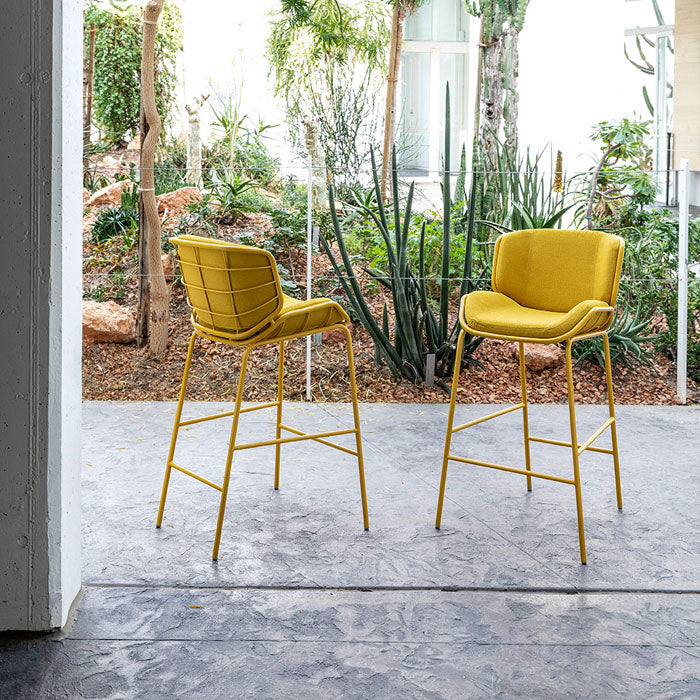 Skin yellow bar stool