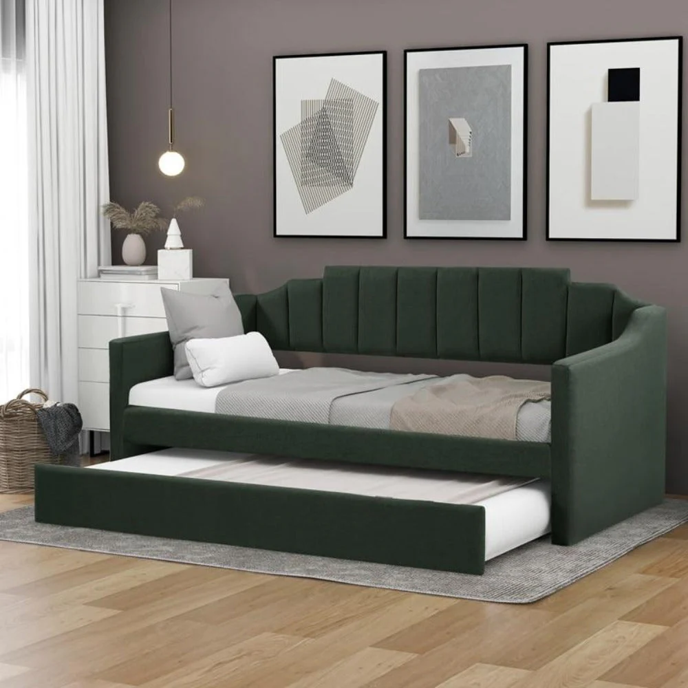 Modern Style Stunning Wooden Fabric Sofa Bed
