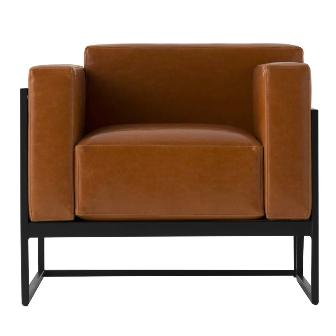 Kirk cognac leather armchair